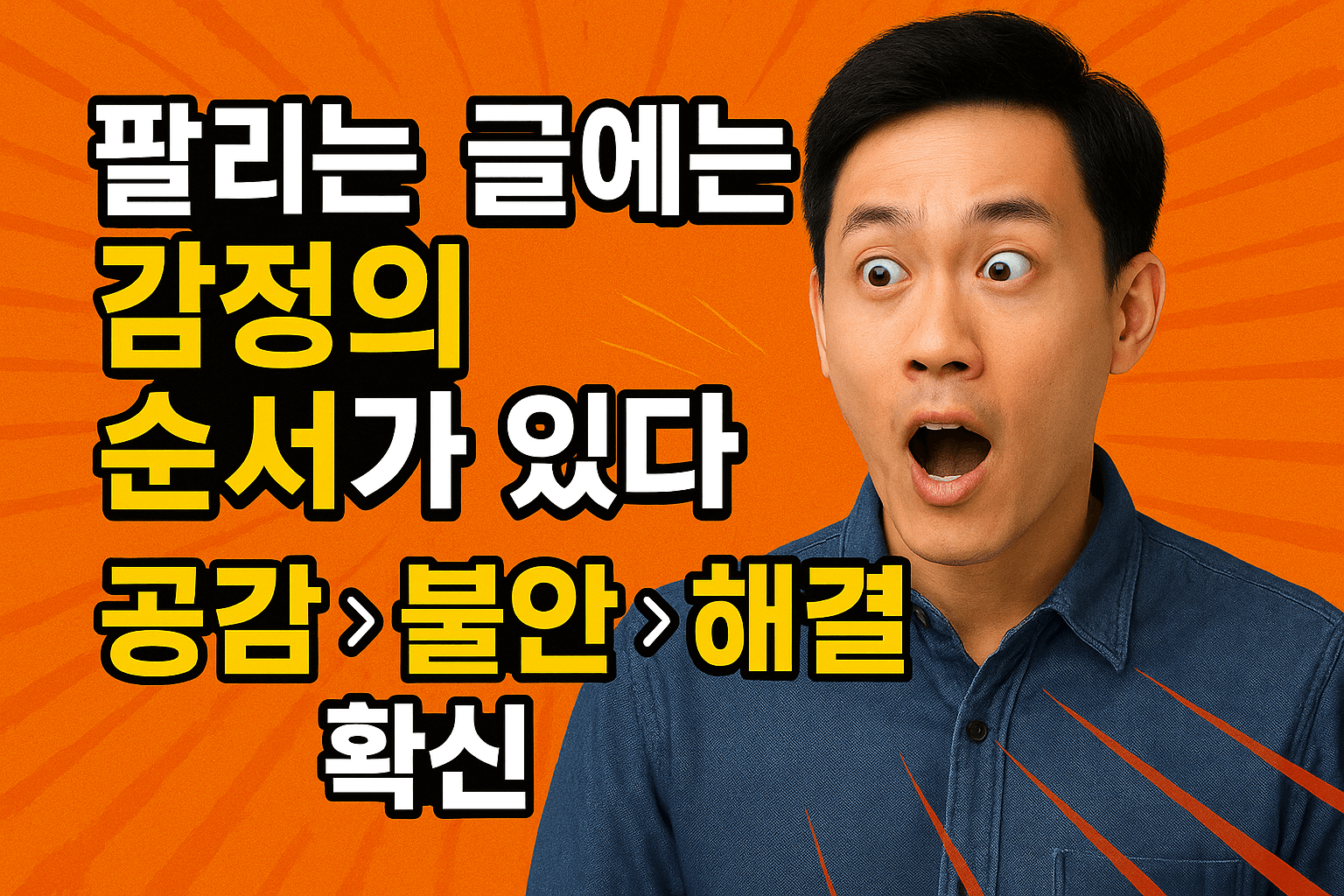 팔리는 글에는 감정의 순서가 있다: 공감 → 불안 → 해결 → 확신 팔리는 글에는 감정의 순서가 있다: 공감 → 불안 → 해결 → 확신