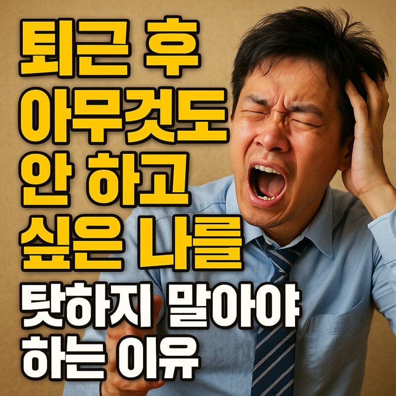 🐯 퇴근 후 아무것도 안 하고 싶은 나를 탓하지 말아야 하는 이유