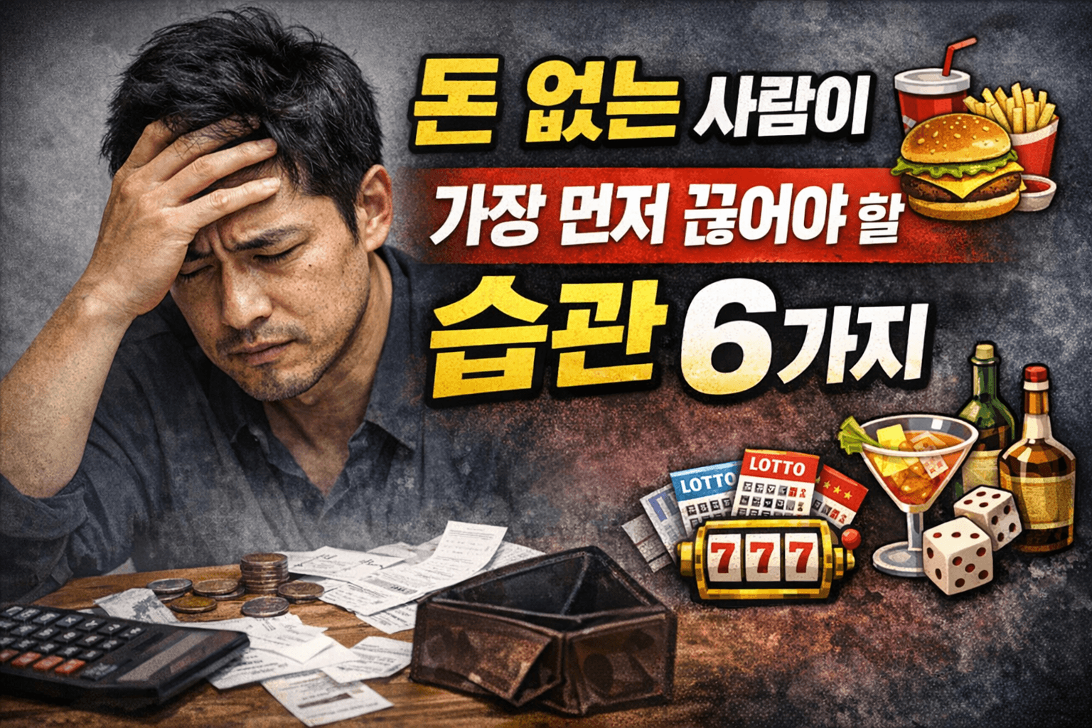 돈 없는 사람이 가장 먼저 끊어야 할 습관 6가지 돈 없는 사람이 가장 먼저 끊어야 할 습관 6가지